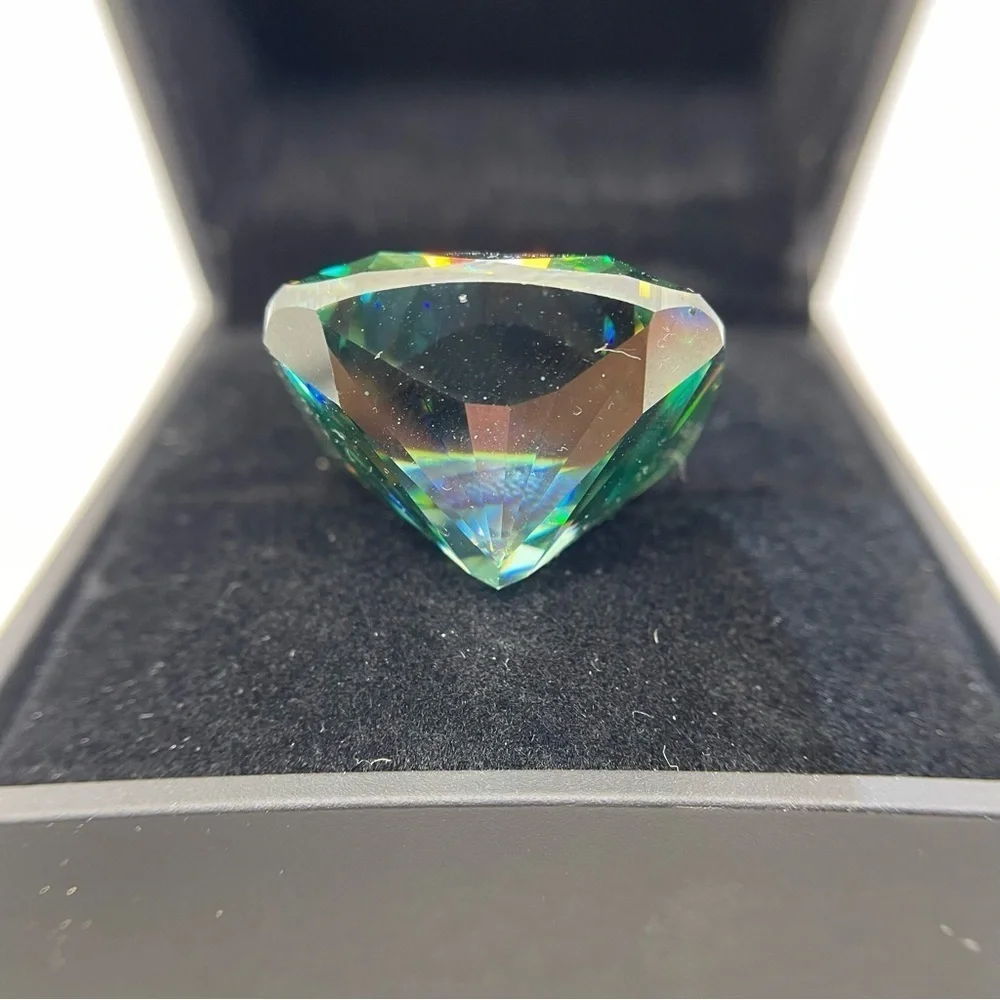 Huge Moissanite 73.90 Ct Vivid Blue Cushion Cut Extremely Rare Loose Gemstone